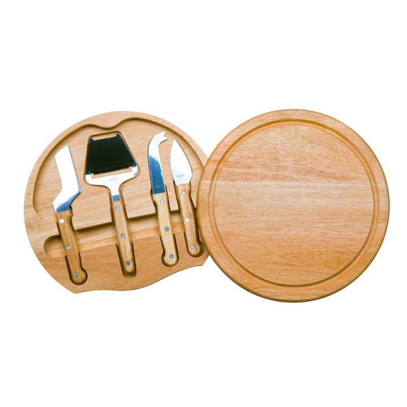 Colt's Fan Legacy Cheese Cutter Set In  Lovely Sliding Bamboo Display Case - Picture 4 of 6